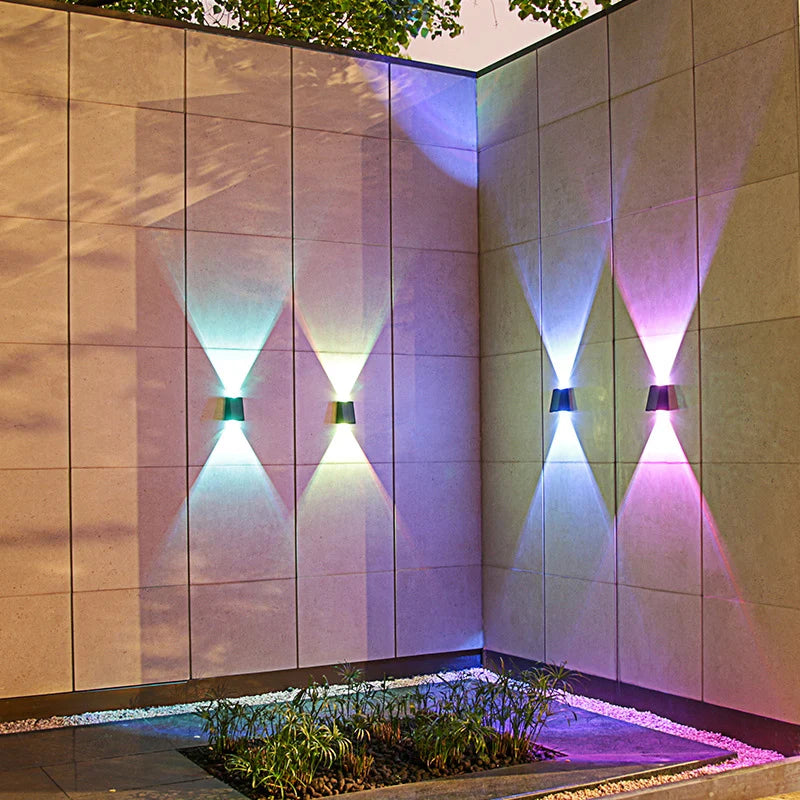 2LEDs Solar Outdoor Wall Lamp,Waterproof Atmosphere Lighting,Decorative Light for Garden Yard Porch Balcony Walkway Camping Deco