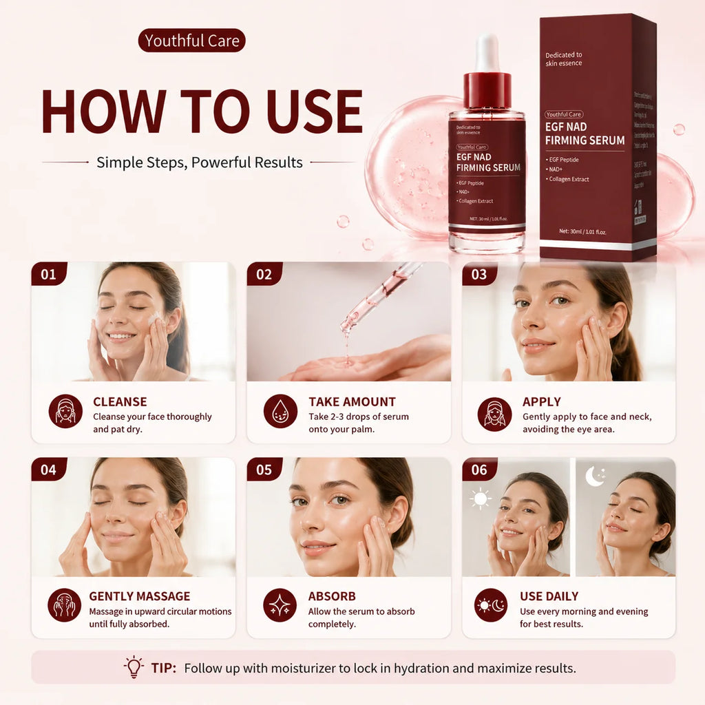 3pcs EGF NAD+ Facial Essence Collagen Moisturizing Serum - Skin Hydrating Facial Serum