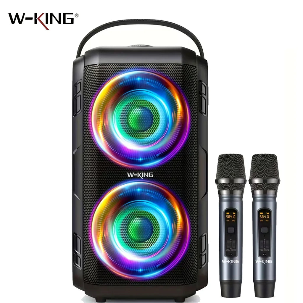 W-KING T9-2 Bluetooth Speaker 80W RMS 180W Peak 105dB Party Speaker with Microphone Deep Bass Portable Karaoke Speaker DSP RGB Lights