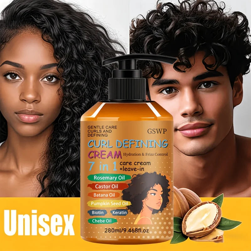 GSWP 7-in-1 Curl Cream. Gentle Care That Keeps Hair Fresh and Non-Sticky in Summer, Enhancing Shine. 280ml