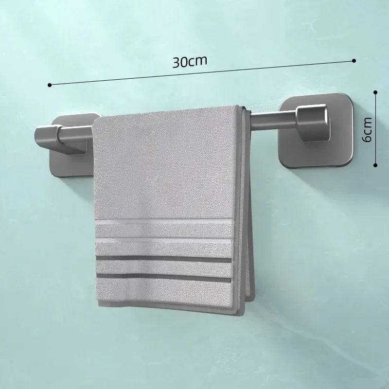 Towel Rack with Non Perforated Suction Cup Wall Mounted Towel Rack High-quality Bathroom Storage Rack Bathroom Crossbar