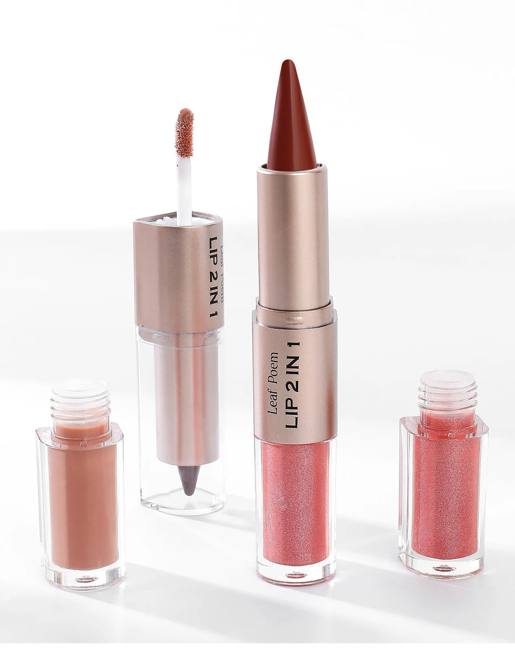 Pink Brown Tapered Lip Liner Contour Pencil Double Head Mirror Plumping Lip Glaze Crystal Lip Gloss Sexy Red Lips Tint Makeup