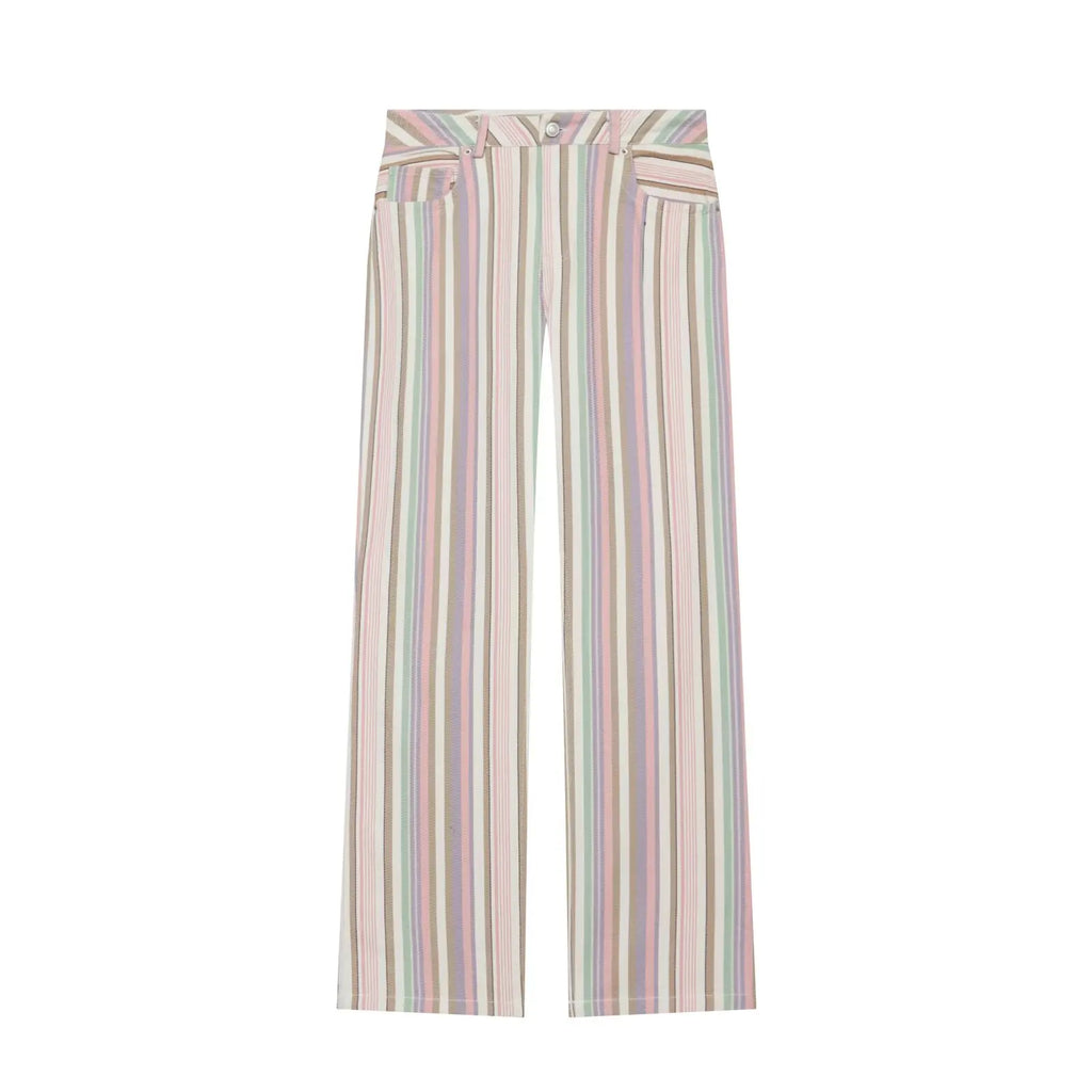 MUJER Striped Baggy Jeans Woman Low Rise Wide Leg Jeans Pants for Women New Boyfriend Jeans Women Straight Women's Denim Pants
