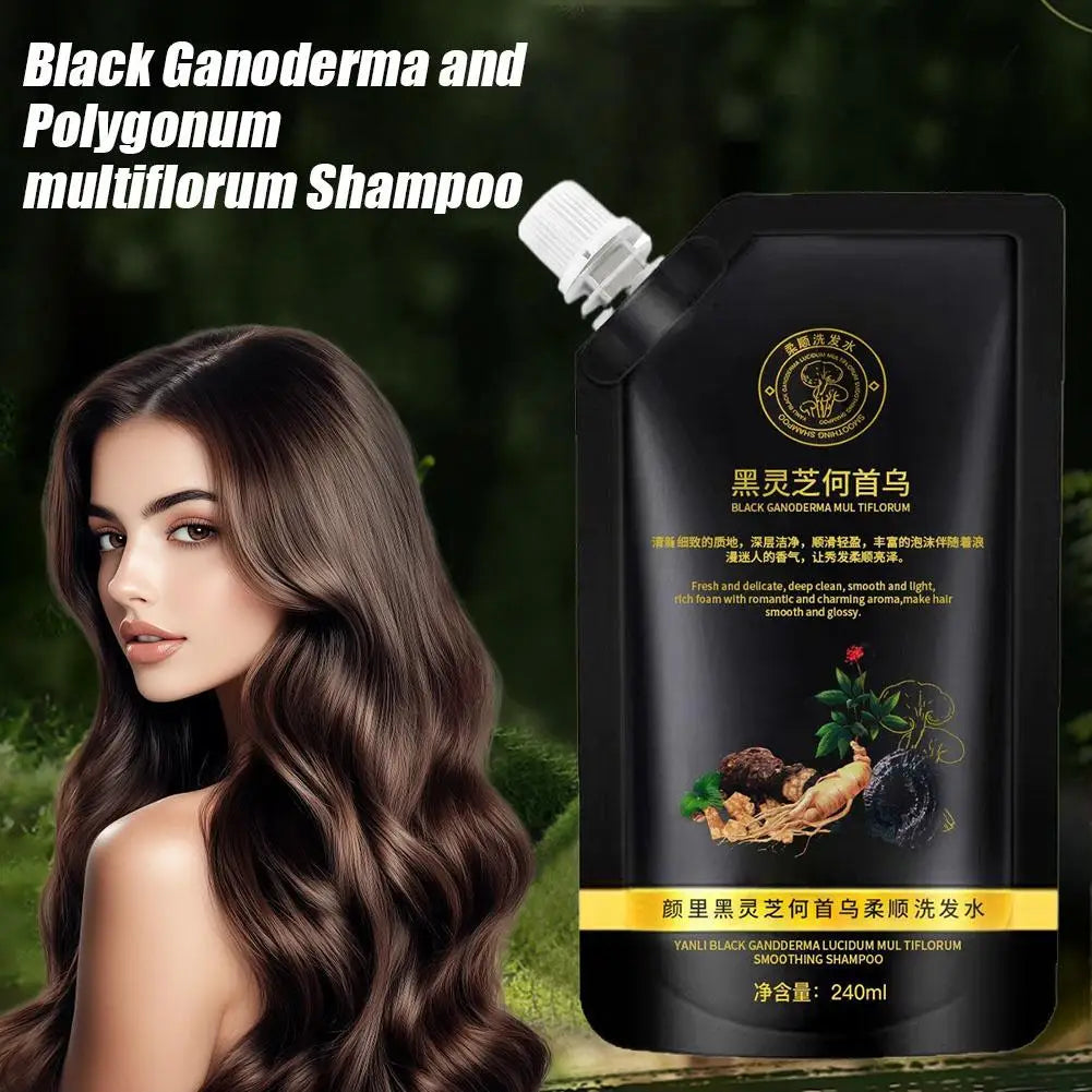 Black Reishi And Polygonum Shampoo Root Activator Shampoo for Men & Women Strengthening & Volumizing for Fuller-Looking Hair