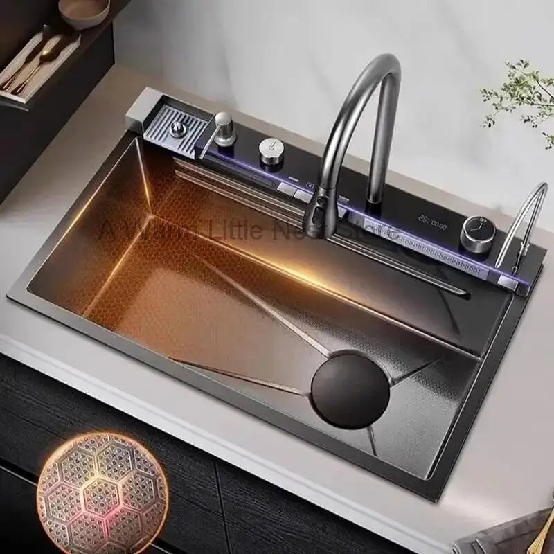 Smart Creative Kitchen Sinks for Apartments Modern Metal Multi-functional Sinks Luxury Household Kitchen Sinks for Rental Houses