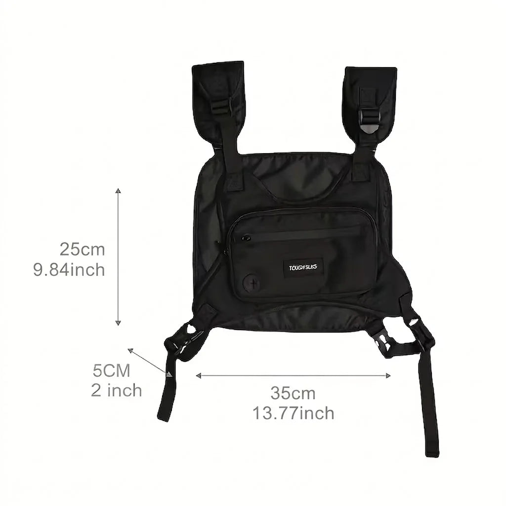Tactical Chest Bag Outdoor Sports Vest Bag Adjustable Strap Utility Chest Pack Multi-Pocket Waist Fanny Pack for Cycling Hiking