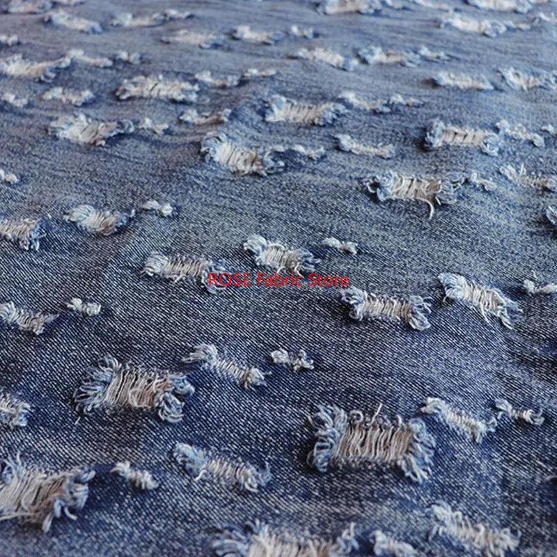 High-quality Vintage cotton ripped denim For Jeans, jackets, skirts, bags, upholstery, crafting, designer fabrics