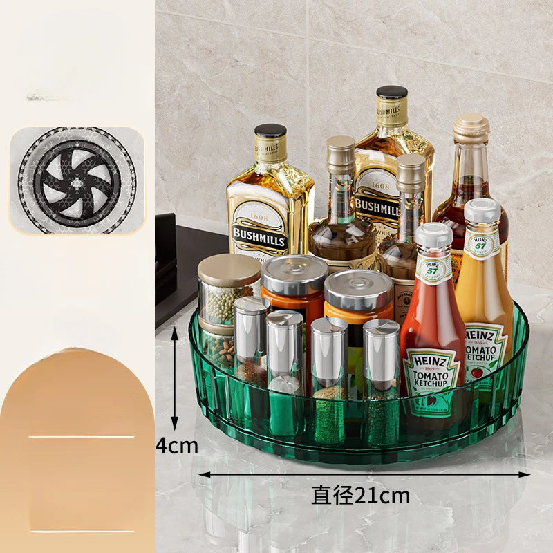 Rotating Kitchen Storage Rack Multi-Functional Desktop Organizer for Cosmetics And Seasonings Entrance Home Organization Box