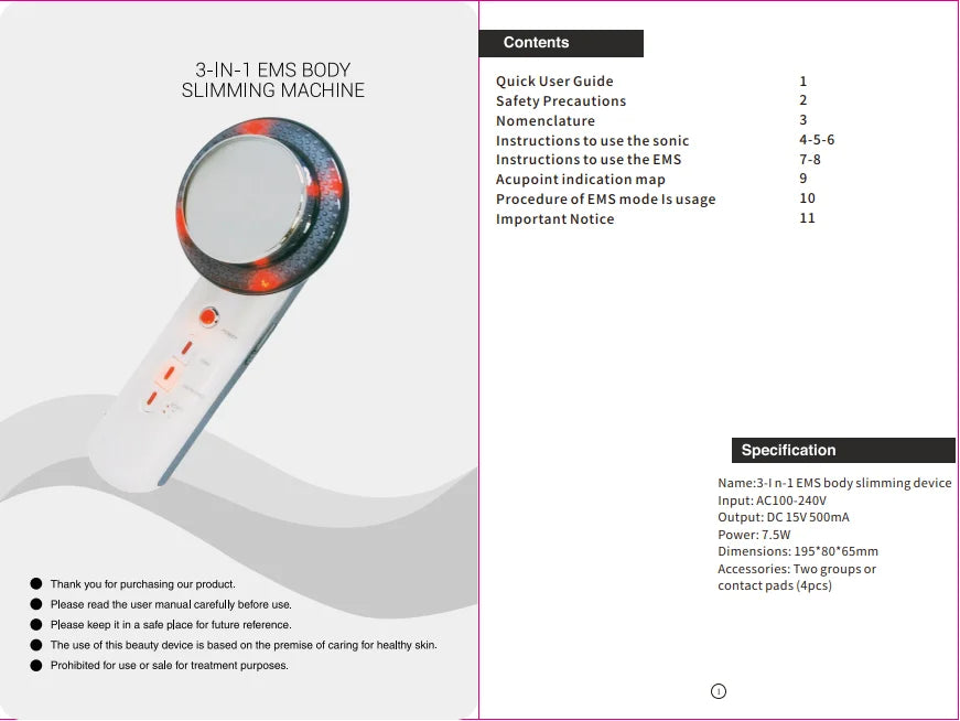 Ultrasound Cavitation Body Slimming Massager EMS Micro Current Weight Loss Far Infrared Facial Lifting Beauty Device