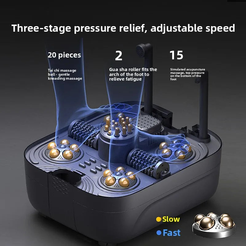 Electric Foot Bath Bucket Vibration Sterilization Foot Spa Bubbles Footbath Machine for Relieve Pressure Relaxation Foot Massage