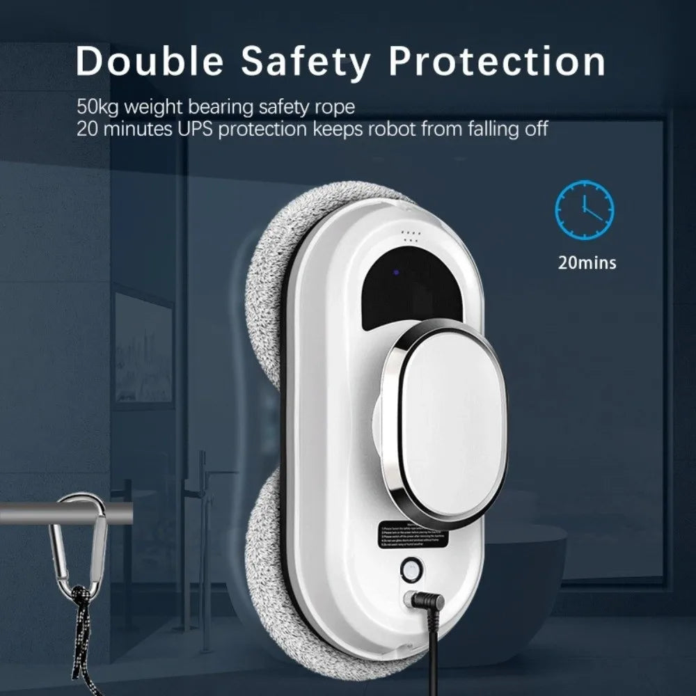 Remote Control Robot Glass Cleaner Intelligent Navigation 10 Cleaning Cloths Window Cleaning Robot 3 Cleaning Modes