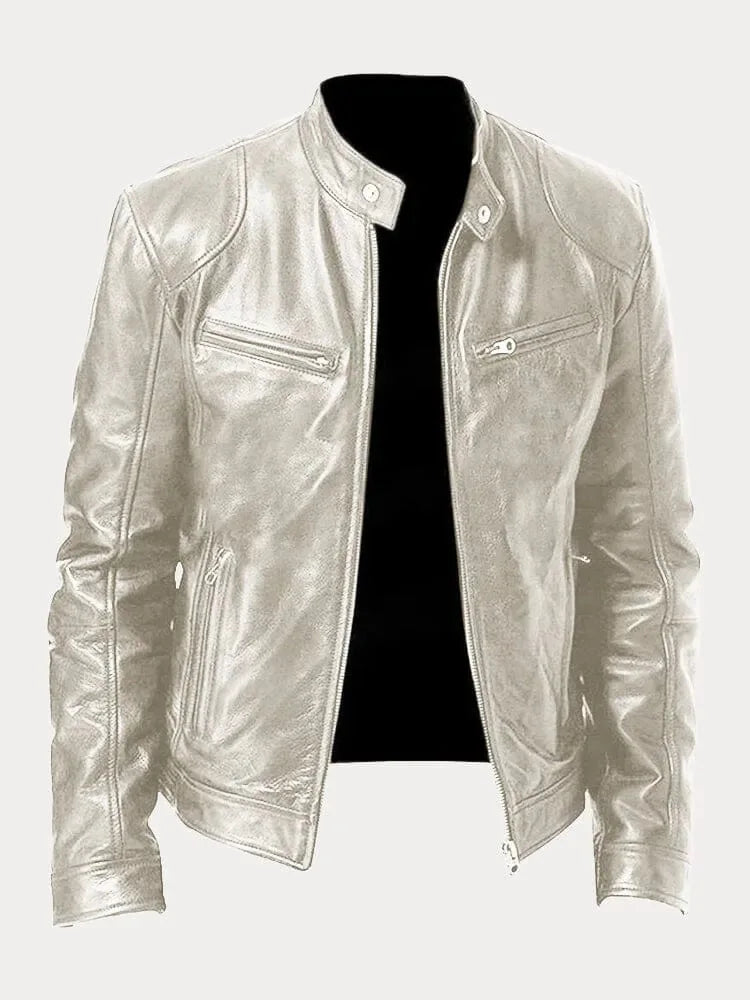 9XL Leather Men's Sports Leather Motorcycle Leather Jacket Stand Up Collar Fashionable Sports Plus Size Autumn Winter Windproof
