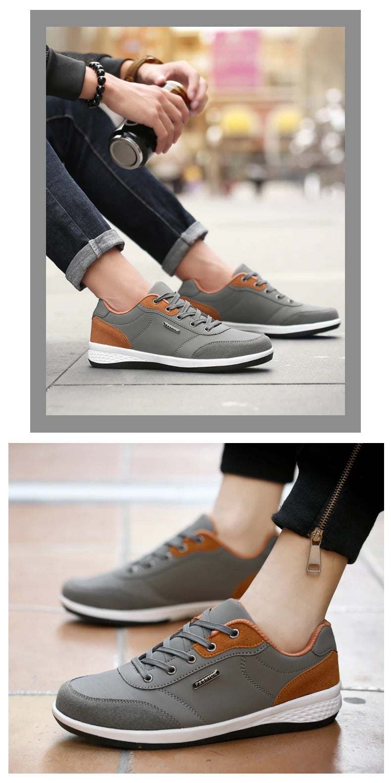 Men Shoes Sneakers PU Leather Trend Casual Shoes Fashion Breathable Leisure Male Sneakers Non-Slip Footwear Men Vulcanized Shoes