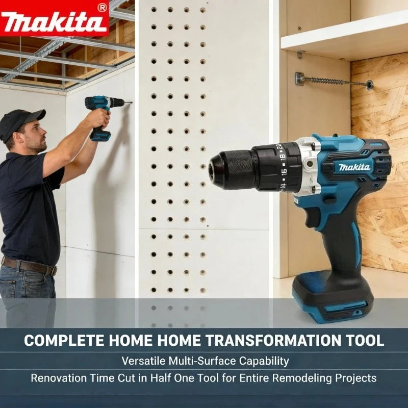 MAKITA 18V Lithium Electric Rechargeable Hand Drill  DDF487 13mm Without Battery