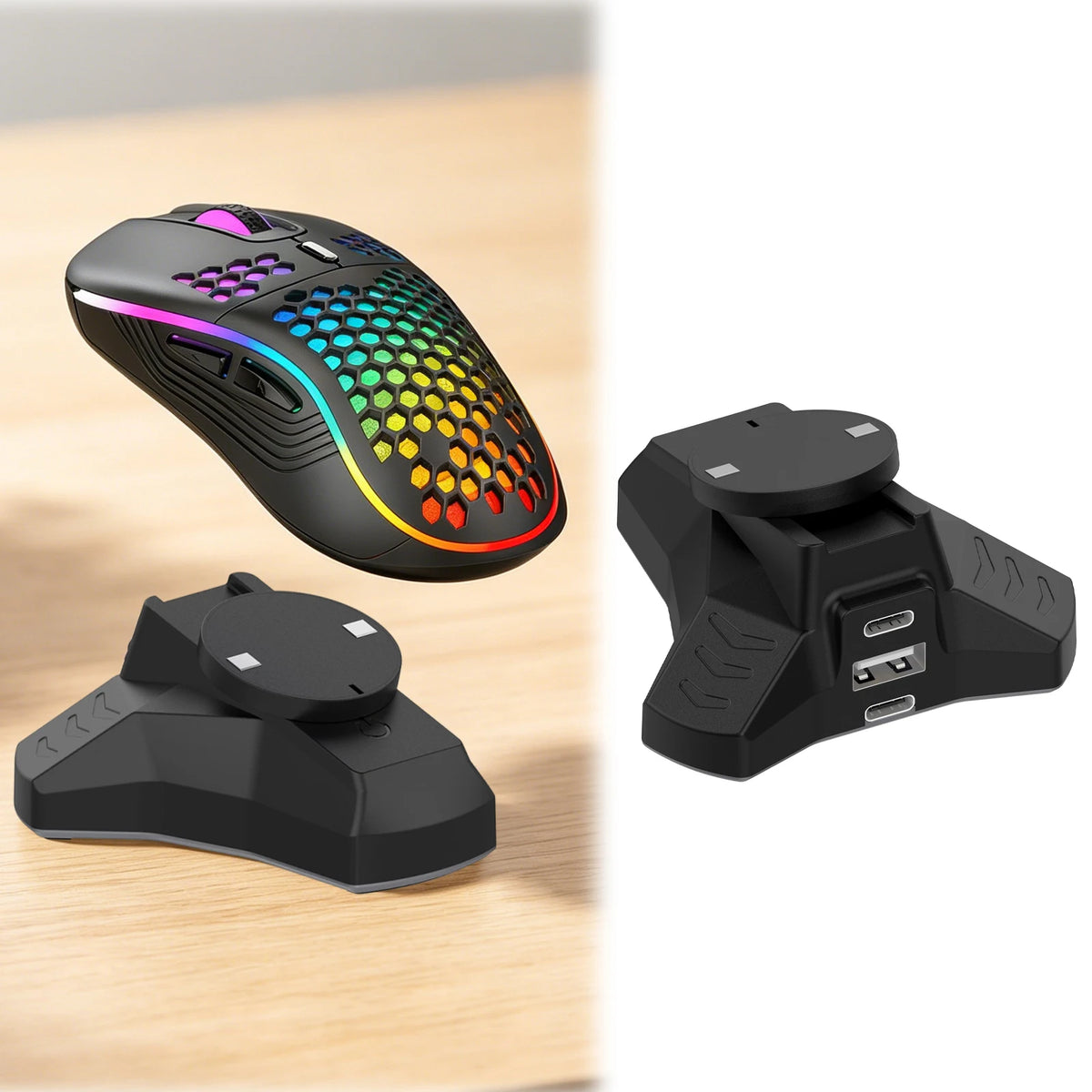 Wireless Mouse Dock Station for PROX Superlight 1-2 / G903 / G403 Gaming Mouse Charging Dock Easy To Install PC & ABS Material