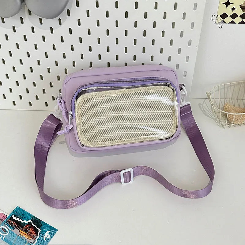 New Y2K Mini Anime Ita Bag Portable Outdoor Small Crossbody Bag Cute Girl Transparent Shoulder Bag Otaku DIY Comic Display Purse