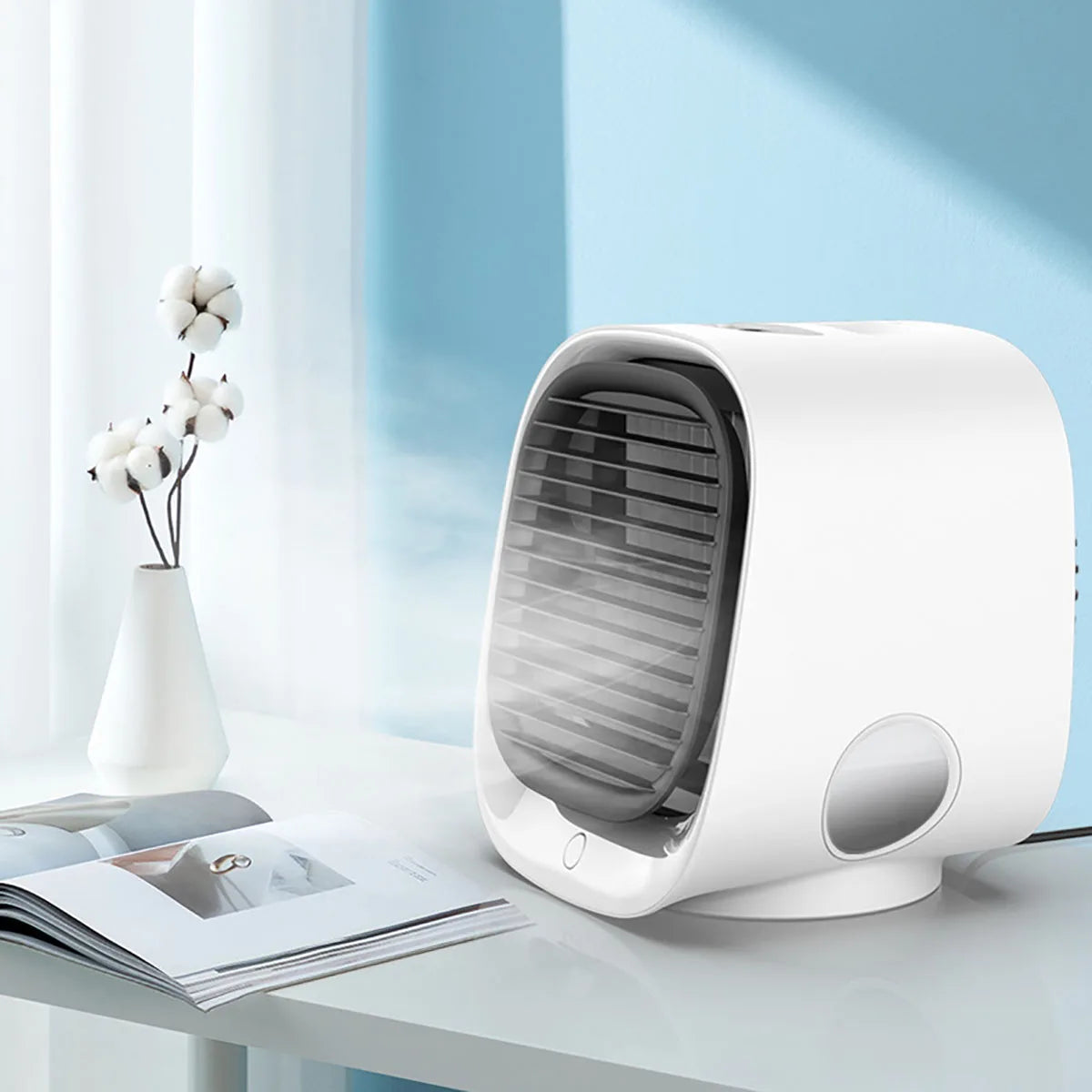 5V Home Mini Portable Air Conditioner 3 Colors Light Conditioning Humidifier Purifier USB  Humidification Cooler with Water Tank