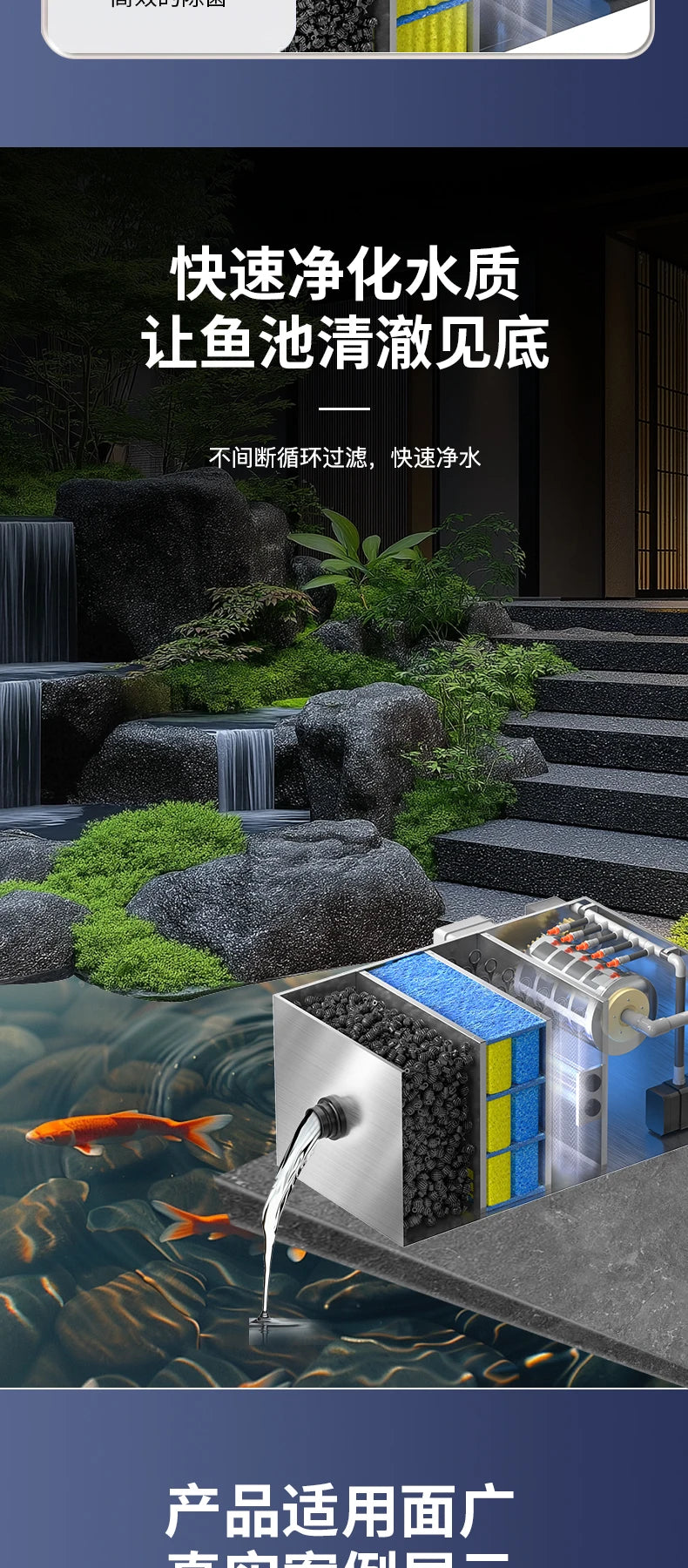 Stainless steel fish pond filter water circulation system silent backwash drum micro filter  A61
