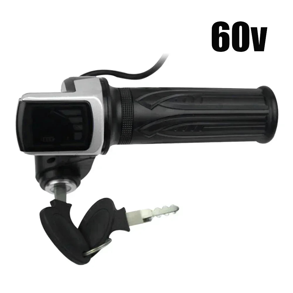 36V 48V 60V  Electric Scooter Throttle Grip With Key Lock Power Indicator Durable E-bike Accessories Motor With LCD Display