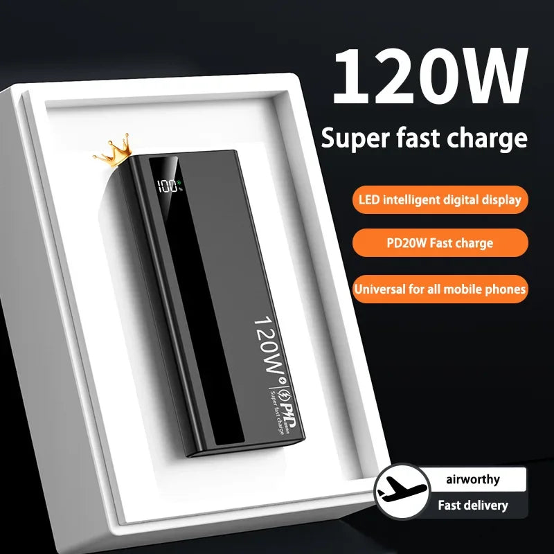 500000mAh PowerBank 120W Super Fast Charging Portable External Battery Powerbank for iphone Huawei 50000mAh/30000mah
