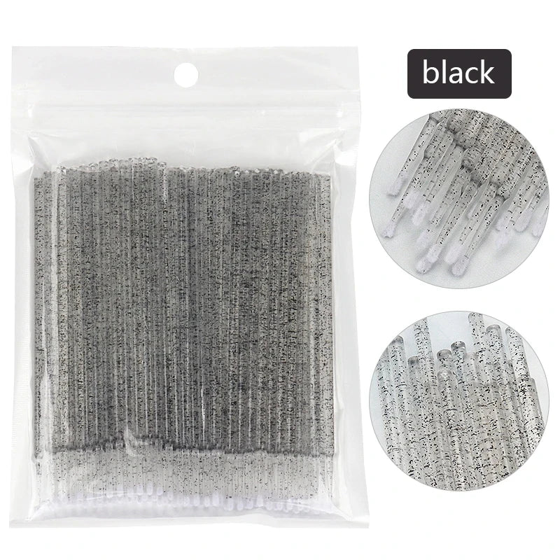 100Pcs Eyelash Cleaning Brush Lash Extension Micro Cotton Swab Individual Eyelashes Microbrush Beauty Makeup Clean Remover Tools