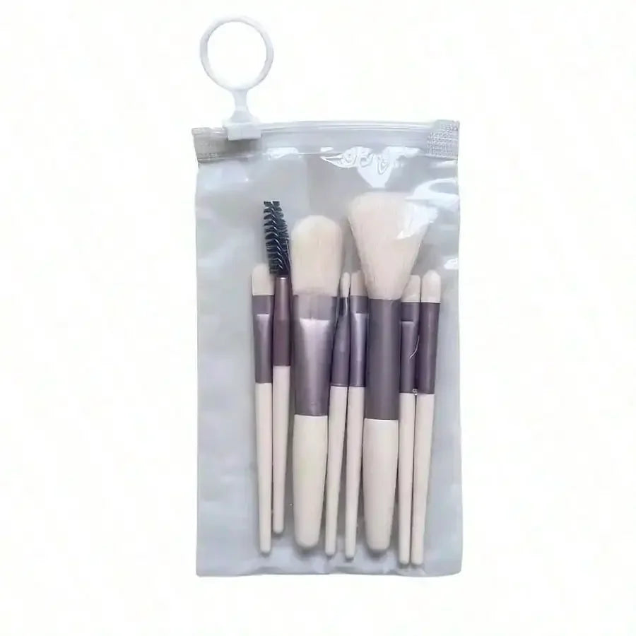 Portable Mini Multipurpose Makeup Brush Set 8Pcs Professional Cosmetic Tool For Blush Eyeshadow Concealer Travel Daily Makeup Supply