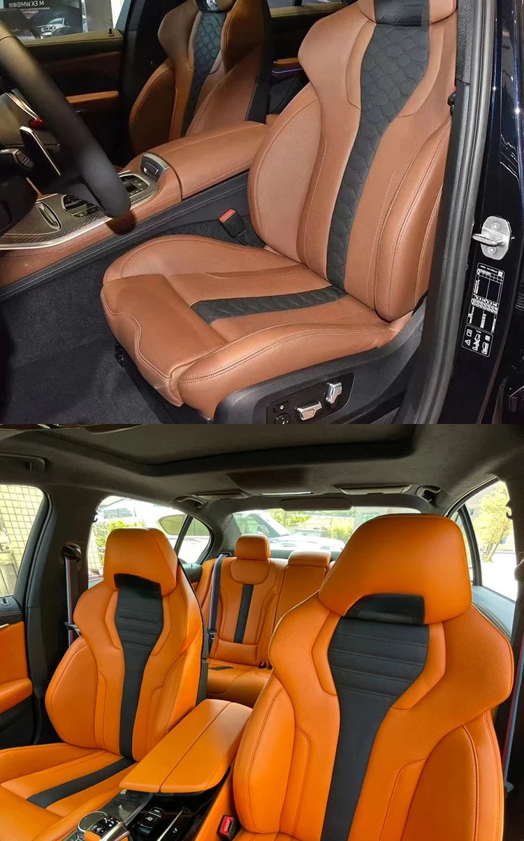 For X3 X5 X6 x7 x4 m3 m5 m6 Series Upgrade M Car Interior Accessories Sport Racing Bucket Seats Custom Leather Cover and Sponge