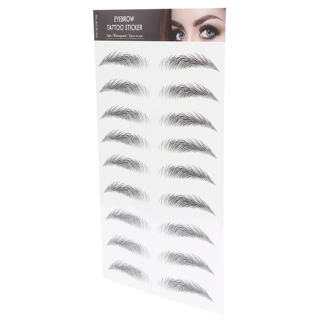 Long Lasting Eyebrow Transfers Sticker Household Portable Waterproof Safe Women Black Eyebrow Tattoo Sticker Makeup Tools