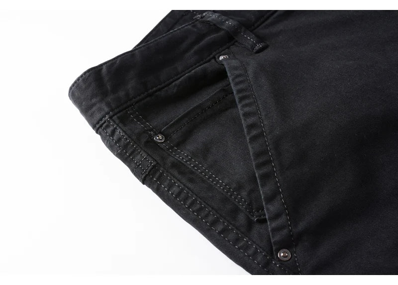 Streetwear Fashion Men Jeans Elastic Stretch Slim Fit Spliced Designer Casual Cargo Pants Hombre Hip Hop Joggers Men Overalls