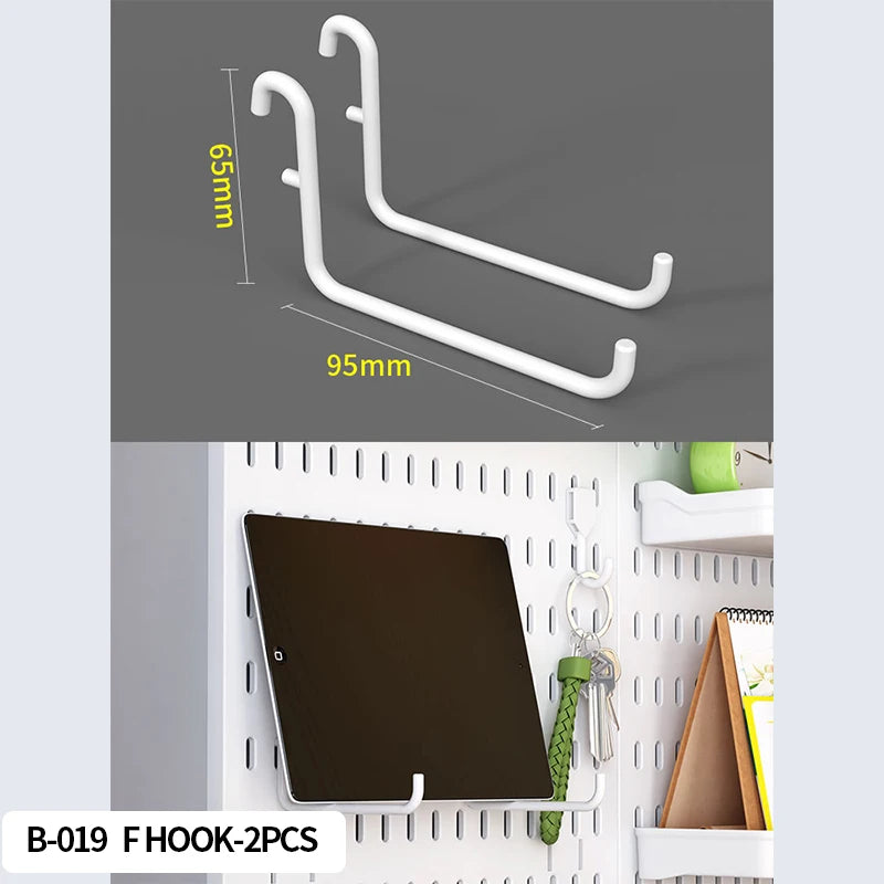 Study Room Pegboard with Shelves Tool Free Wall Grid Scratch Proof Easy to Install for Computer Desk Accessories
