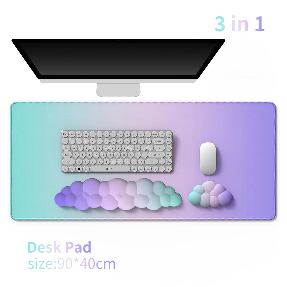 Cloud Gradient Gaming Keyboard Pad Wrist Pad Cloud Wrist Pad Mouse Pad Ergonomic Laika Foam Memory Non-Slip Support Office