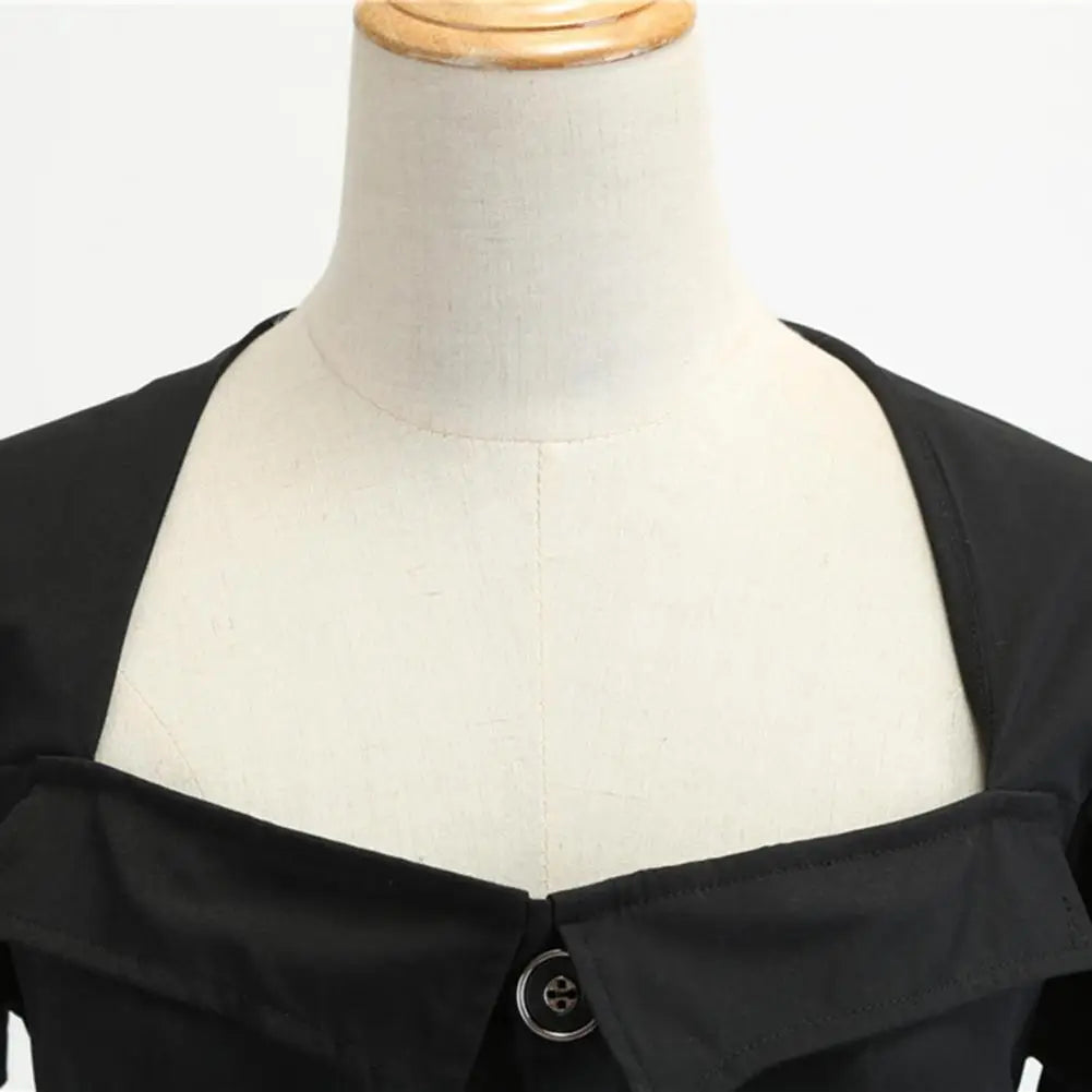 1950s Vintage Pin-up Dress Square Neck Midi Dress Rockabilly Pin Up Dress Robe Femme Casual Retro Elegant Party Midi Sundress