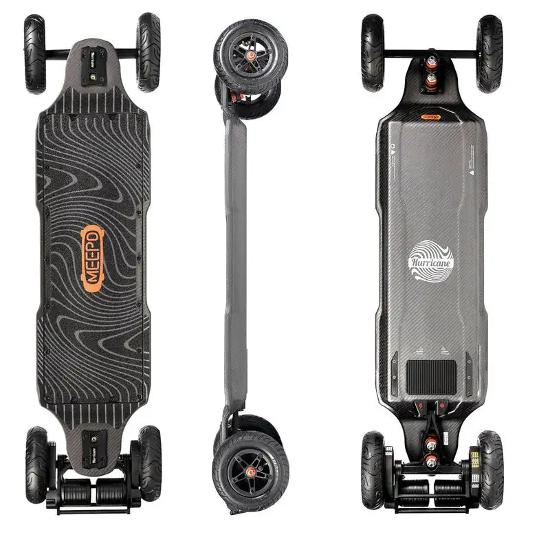 Meepo Vader Hurricane Carbon-Limited 7000W Electric Skateboard, 52kph 31mi, GearDrive 3K Carbon Deck, 2.8h Charge Pro Off-Road