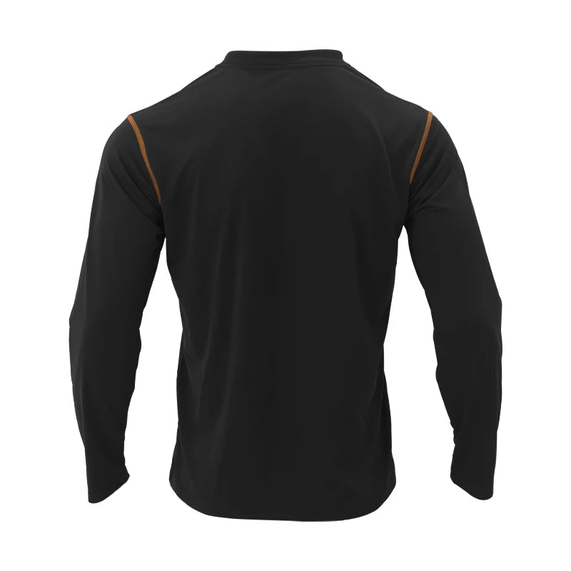 2024 Spring Summer Cross-Border European and American Men's Stand-Up Collar Casual Long-Sleeved Polo Shirt Men's Foreign Trade M