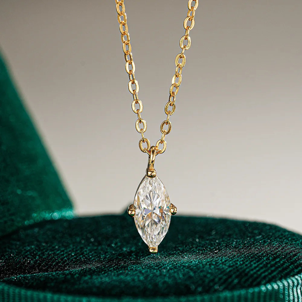 1CT / 2CT Emerald Heart Pear Princess Moissanite Diamond Pendants Necklaces For Women S925 Silver Fine Jewelry Women's Pendants