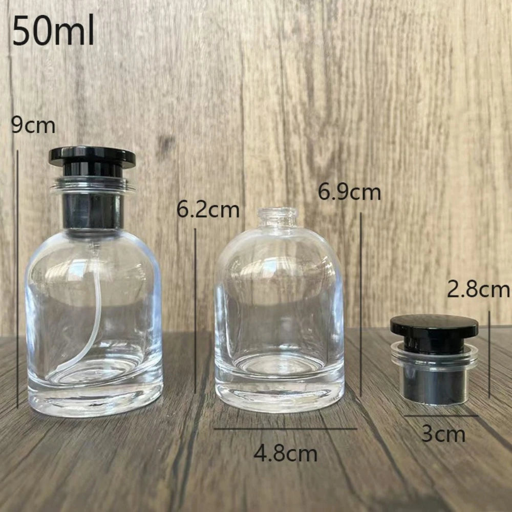 1/5PCS 50ml Perfume Bottle Spray High-end Glass Portable Travel High-end Perfume Bottle Empty Containers