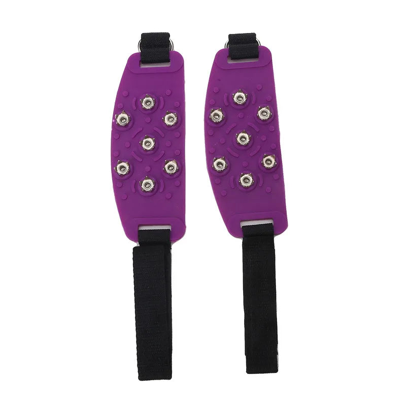 Ice Cleats Traction Crampons Overshoe Ice Snow Anti Slip Spikes Grips Ice Grippers for Adult Hiking Mountaineering Boots Winter