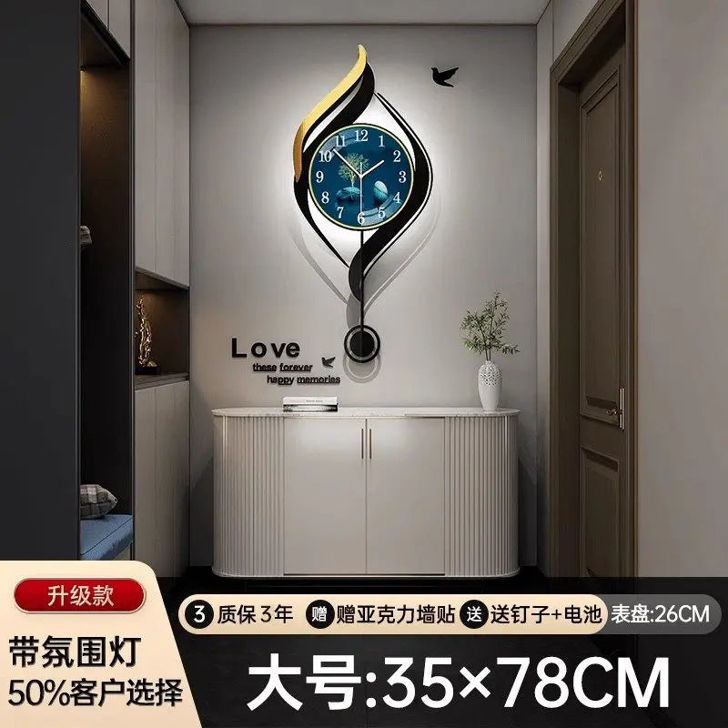 Modern Creative Wall Watch Xenomorph Chinese Style Interior Wall Clocks Luxury Metal Wall Art Reloj Pared Living Room Decoration