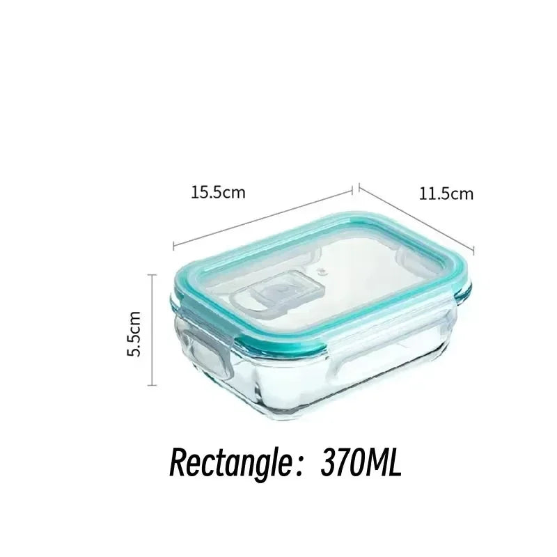 Glass Lunch Bento Box for Adults, Food Storage Containers with Lids Microwave & Dishwasher Safe Meal Prep Container for Office