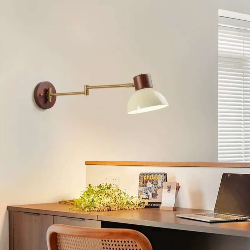 LED Bedroom Bedside Wall Lamp Swing Arm Wall Light Folding Telescopic Study Reading Lamp Study Decor Sconce Lighting