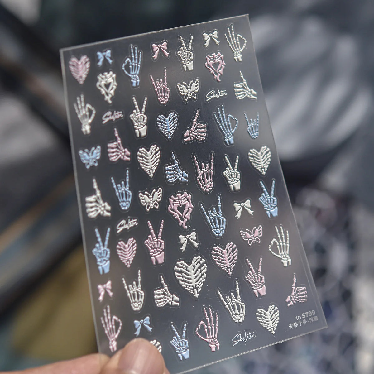 1Pcs Fashion Black White Silver Polka Dot Matrix Diffusion Pentagram Star Starburst Cross-shaped Adhesive DIY Nail Art Stickers