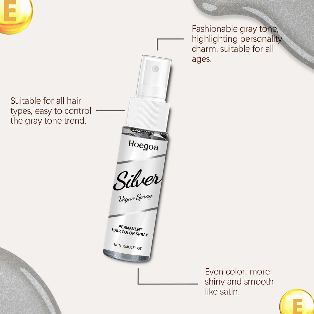 Temporary Silver Gray Hair Color Spray Disposable Washable Quick Dye Hairspray Fashion Party Cosplay Halloween Hair Styling