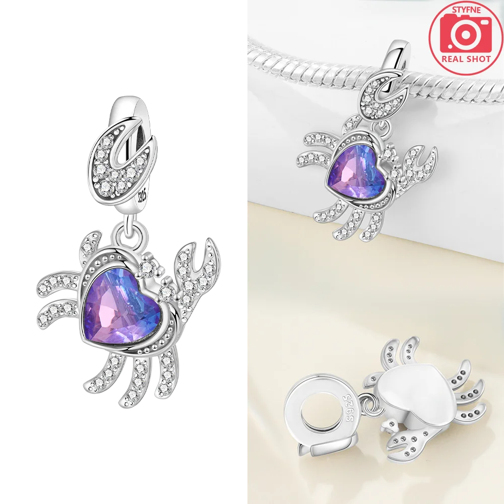 925 Sterling Silver Pink Zircon Love Beads Charms Fit Bracelet Women Jewelry Diy Anniversary Gift Delicate Accessories Bag Charm