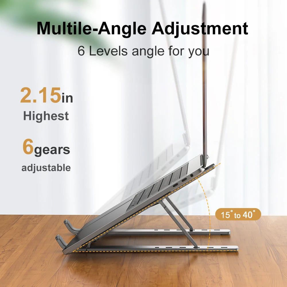 Aluminum Alloy Laptop Holder Adjustable Notebook Stand Lifting Cooling Bracket For Macbook Lenovo Portable Computer Accessories