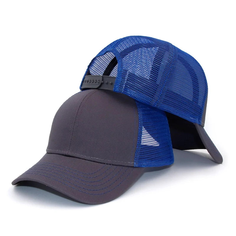 Custom Logo Mesh Splicing Breathable Adjustable Baseball Cap Men Hip Hop Summer Shade Snapback Hat Outdoor Women  Trucker Caps