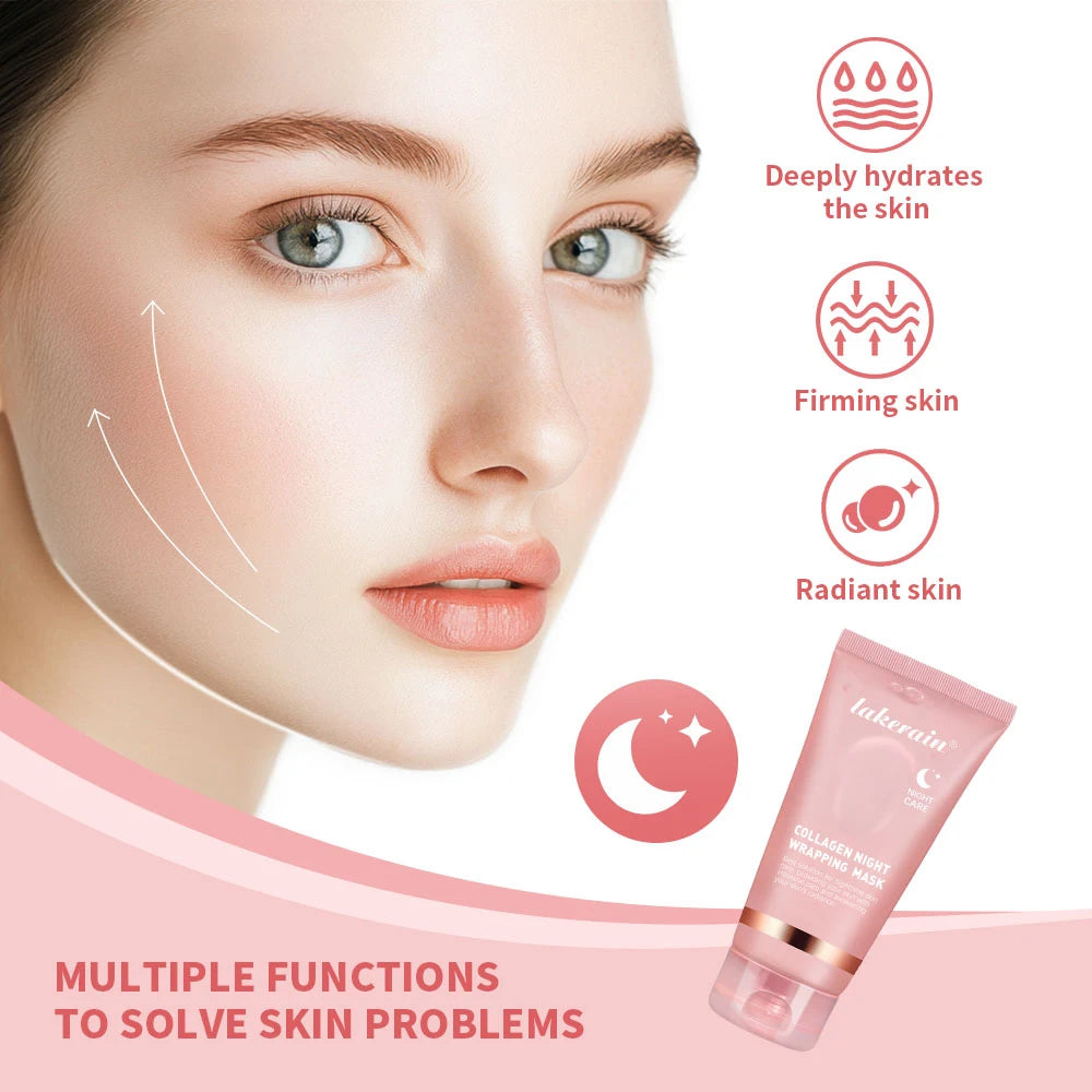 Christmas Skincare Set PDRN Pink Peptide Serum Collagen Night Wrapping Mask Hydrating Repairing Brightening Moisturizing Kit