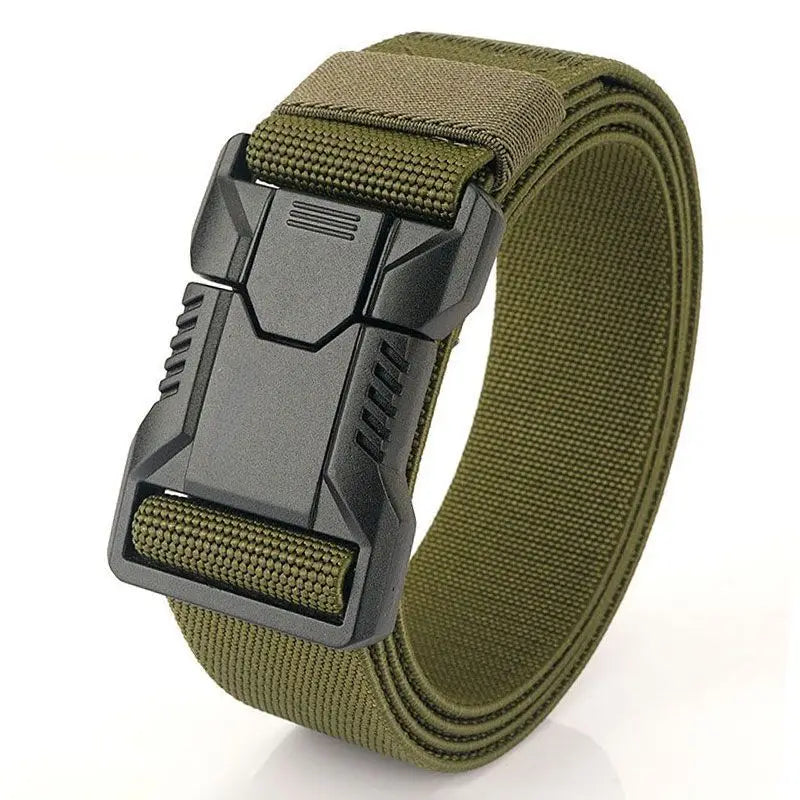 Men’s Minimalist Alloy Automatic Tactical Belt  Outdoor Casual Versatile Sturdy and Durable Workwear Stretch Waist Belts