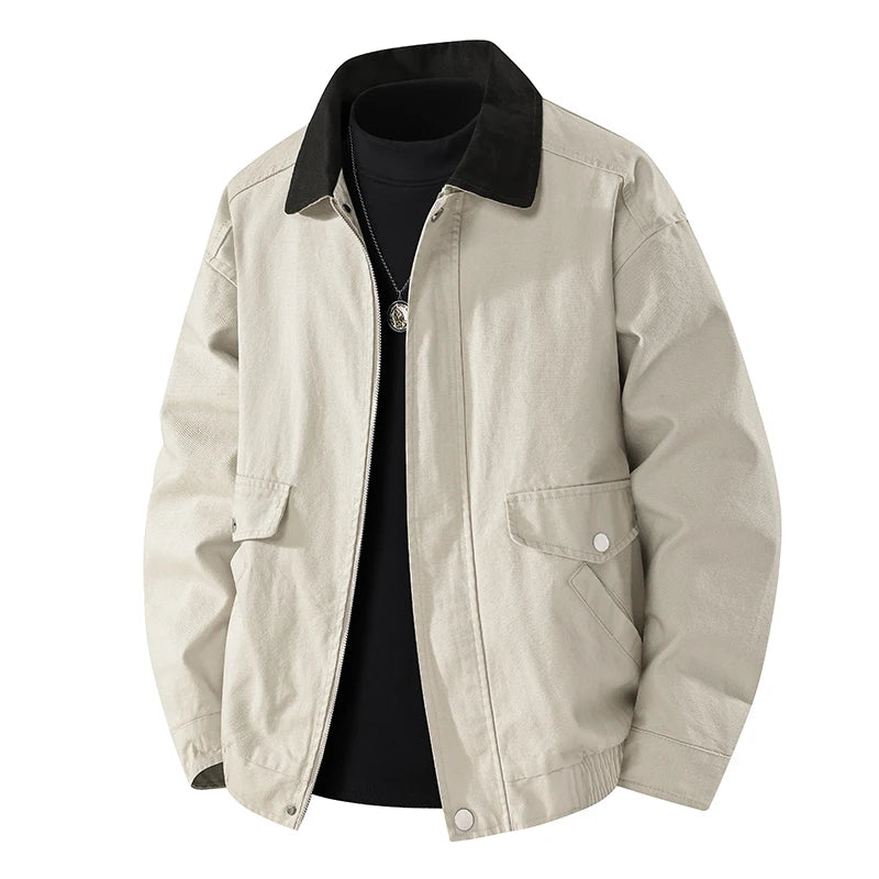 Men Jacket Cotton Coats Autumn Oversize 6XL 7XL 8XL Plus Size Motorcycle Button Camping Street Casual Busines Workwear Softshell