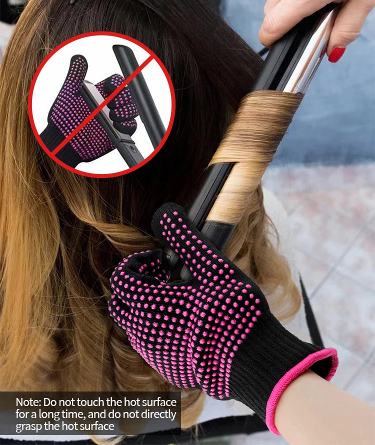 Heat-insulating Anti Slip Gloves Double-sided Bead Gloves Hairdressing Tools Curling Irons Straighteners Anti Scalding