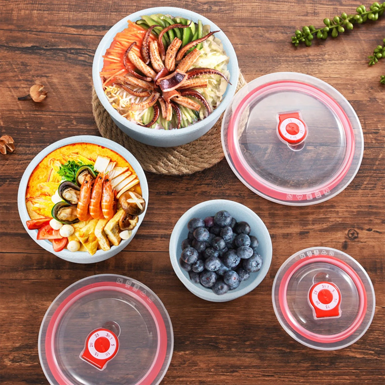 3pcs Lunch Box set Food Storage Containers with Lids Microwave Storage Containers for Storing Fruits Vegetables